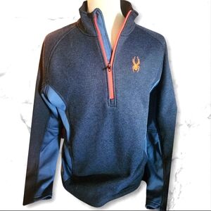 Spyder Outbound 1/4 Zip Pullover Navy and Orange Sweater